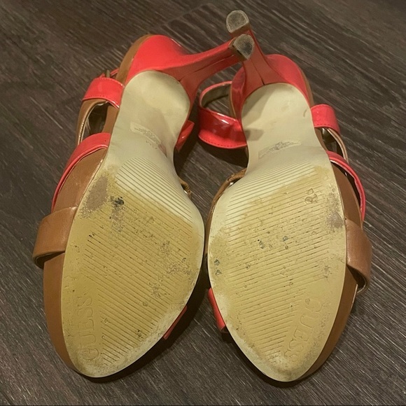 Guess Summer Love Heels Brown and Coral Heels - Picture 13 of 13